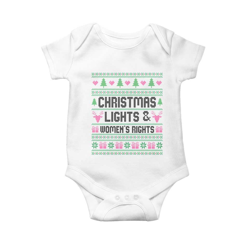Christmas Lights And Womens Rights Baby Onesie Equality Feminist Gift TS12 White Print Your Wear