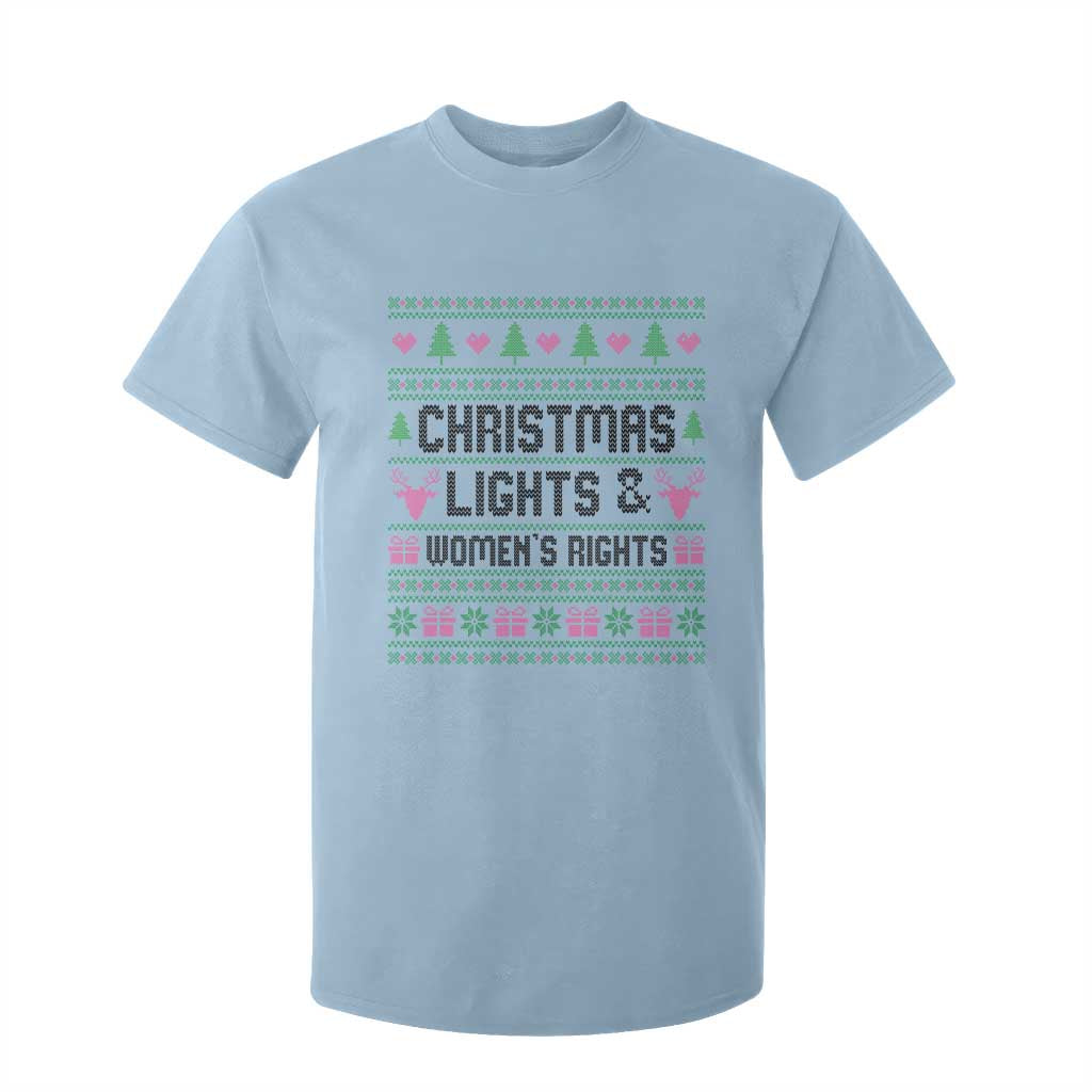 Christmas Lights And Womens Rights T Shirt For Kid Equality Feminist Gift TS12 Light Blue Print Your Wear