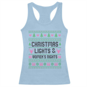 Christmas Lights And Womens Rights Racerback Tank Top Equality Feminist Gift TS12 Light Blue Print Your Wear