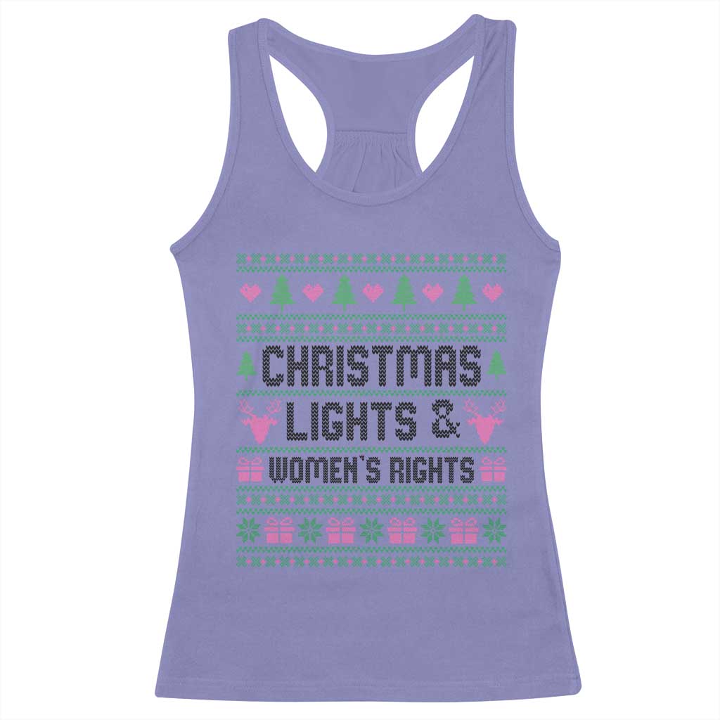 Christmas Lights And Womens Rights Racerback Tank Top Equality Feminist Gift TS12 Violet Print Your Wear