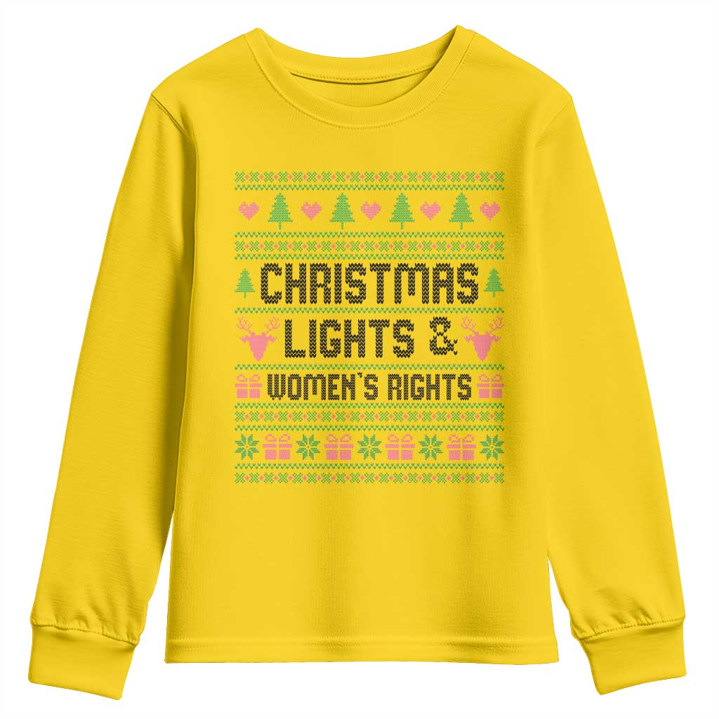 Christmas Lights And Womens Rights Youth Sweatshirt Equality Feminist Gift TS12 Daisy Print Your Wear