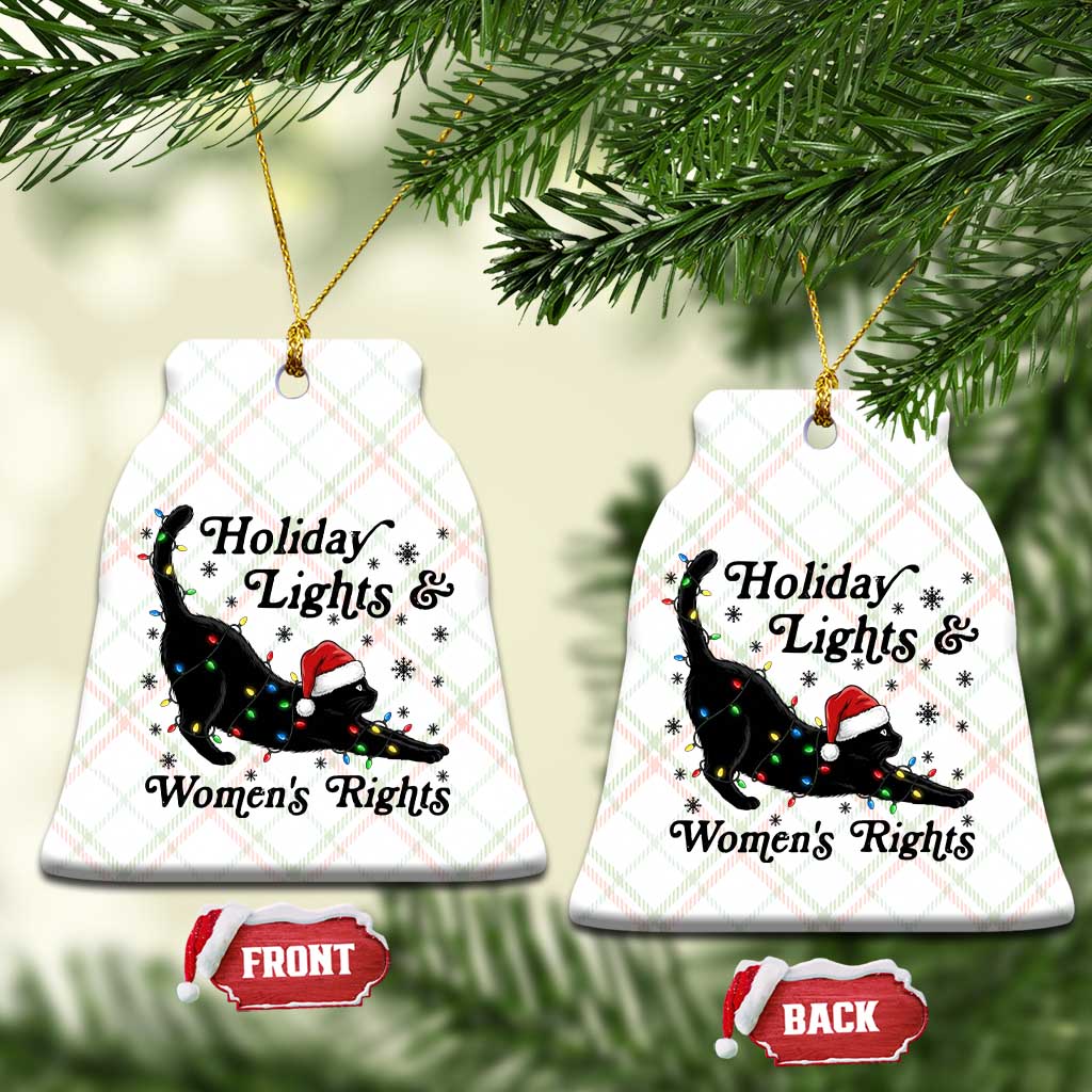 Sexy Cat Holiday Lights Womens Rights Supporter Ceramic Ornament Christmas Feminist Gift TS12 Print Your Wear