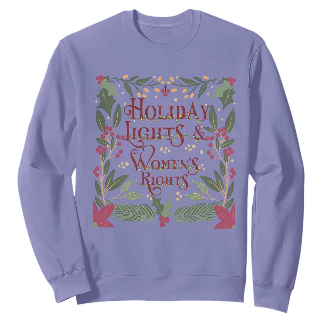 Holiday Lights Womens Rights Supporter Sweatshirt Feminist Activist Christmas Gift TS12 Violet Print Your Wear
