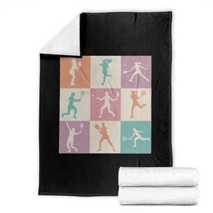Tennis Lover Colorful Pastel Grid Sports Fan Gift Throw Blanket TS12 Black Print Your Wear