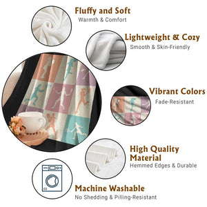 Tennis Lover Colorful Pastel Grid Sports Fan Gift Throw Blanket TS12 Print Your Wear