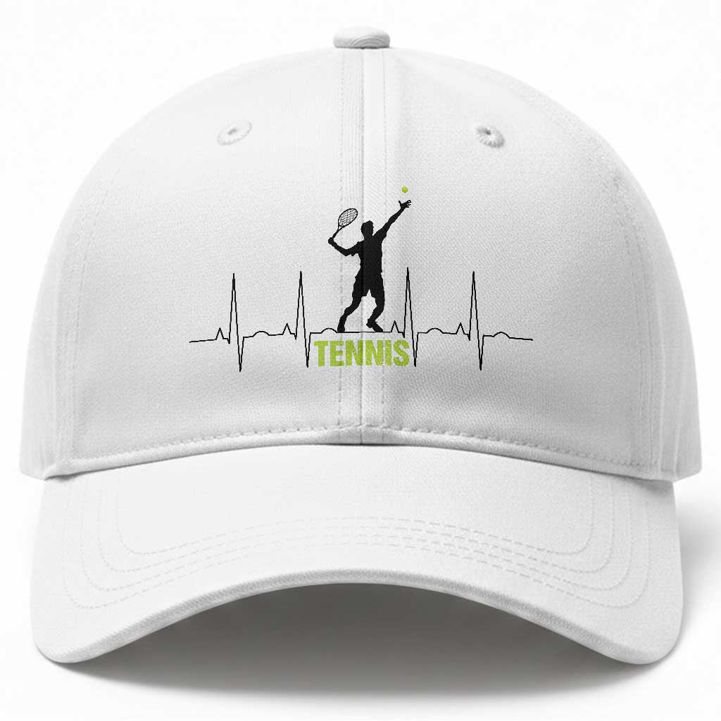 Tennis Lover Heartbeat Baseball Cap Sports Player Gift TS12 Print Your Wear