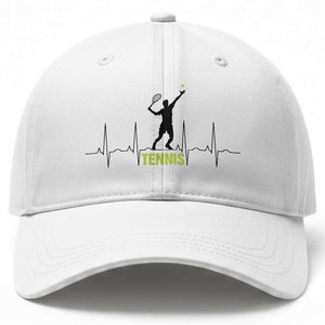 Tennis Lover Heartbeat Baseball Cap Sports Player Gift TS12 Print Your Wear