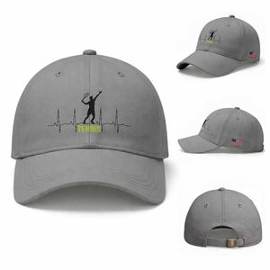 Tennis Lover Heartbeat Baseball Cap Sports Player Gift TS12 Baseball Cap Universal Fit Sport Gray Print Your Wear