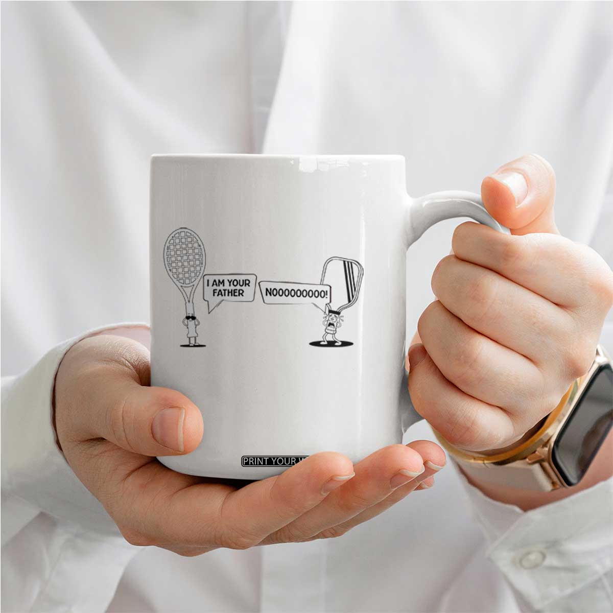 Funny Pickleball Tennis Racket Coffee Mug I Am Your Pickle Father TS12 Print Your Wear
