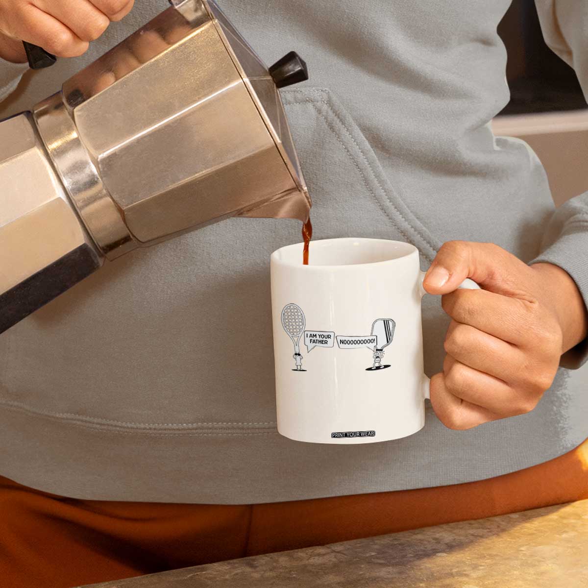 Funny Pickleball Tennis Racket Coffee Mug I Am Your Pickle Father TS12 Print Your Wear
