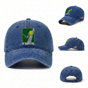 Funny Tennis Quote Washed Cotton Baseball Cap It Was In TS12 Washed Cap Universal Fit Royal Blue Print Your Wear
