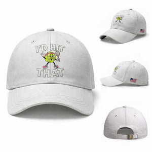 Funny Tennis Quote Baseball Cap Id Hit That TS12 Baseball Cap Universal Fit White Print Your Wear