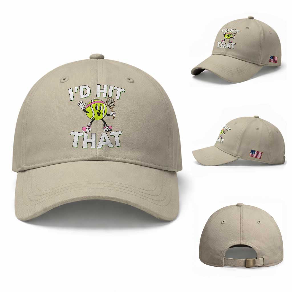 Funny Tennis Quote Baseball Cap Id Hit That TS12 Baseball Cap Universal Fit Beige Print Your Wear