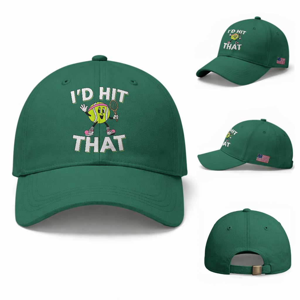 Funny Tennis Quote Baseball Cap Id Hit That TS12 Baseball Cap Universal Fit Irish Green Print Your Wear
