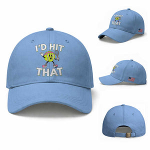 Funny Tennis Quote Baseball Cap Id Hit That TS12 Baseball Cap Universal Fit Light Blue Print Your Wear