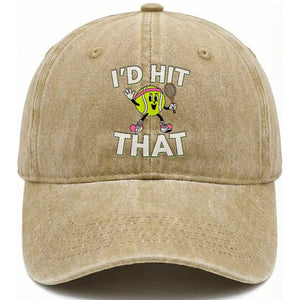 Funny Tennis Quote Washed Cotton Baseball Cap Id Hit That TS12 Print Your Wear