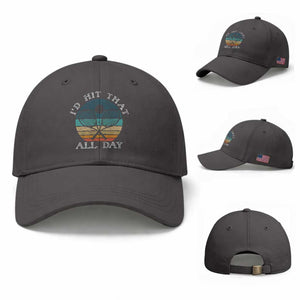 Id Hit That All Day Baseball Cap Funny Tennis Player Gift TS12 Baseball Cap Universal Fit Dark Gray Print Your Wear