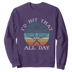 Id Hit That All Day Sweatshirt Funny Tennis Player Gift TS12 Purple Print Your Wear