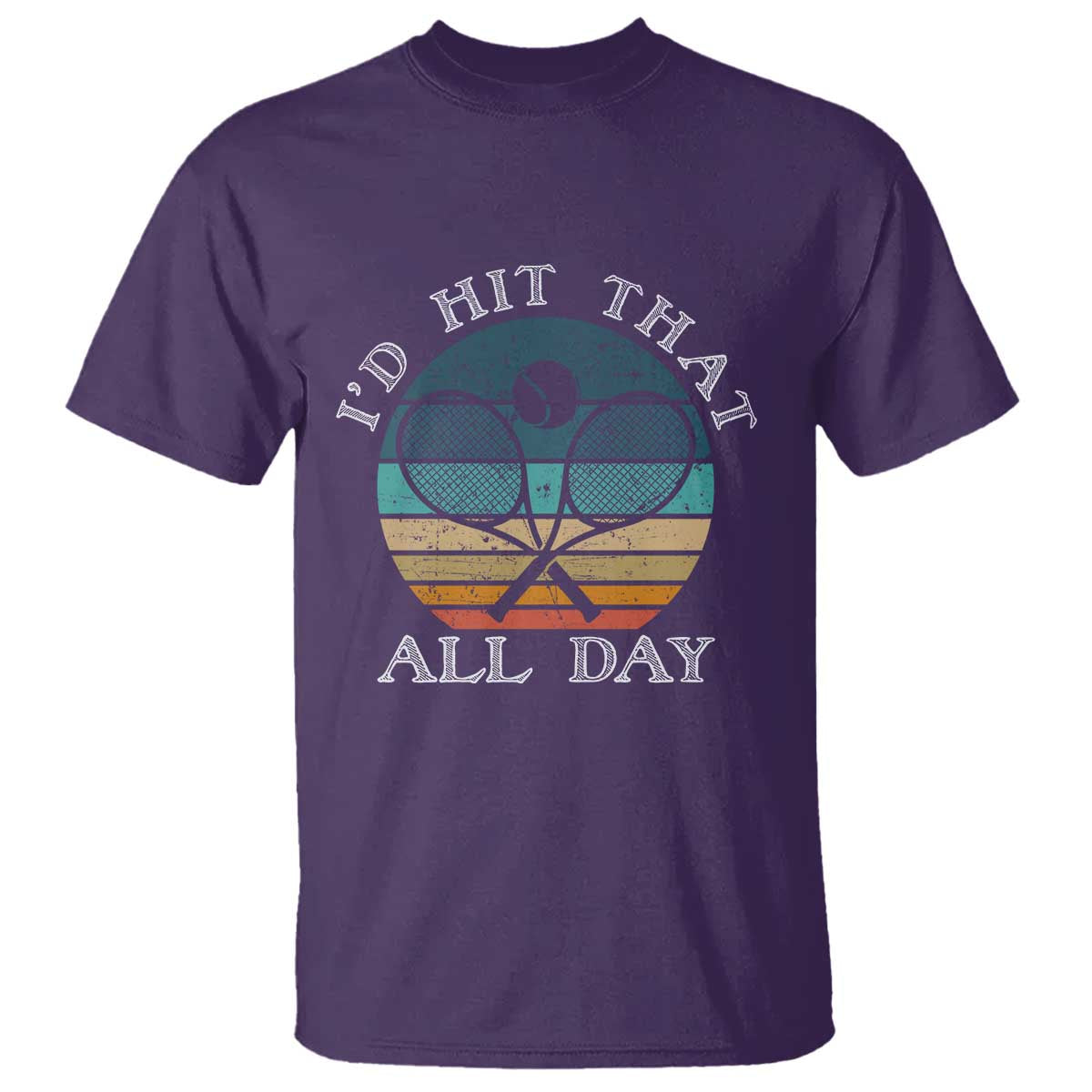 Id Hit That All Day T Shirt Funny Tennis Player Gift TS12 Purple Print Your Wear