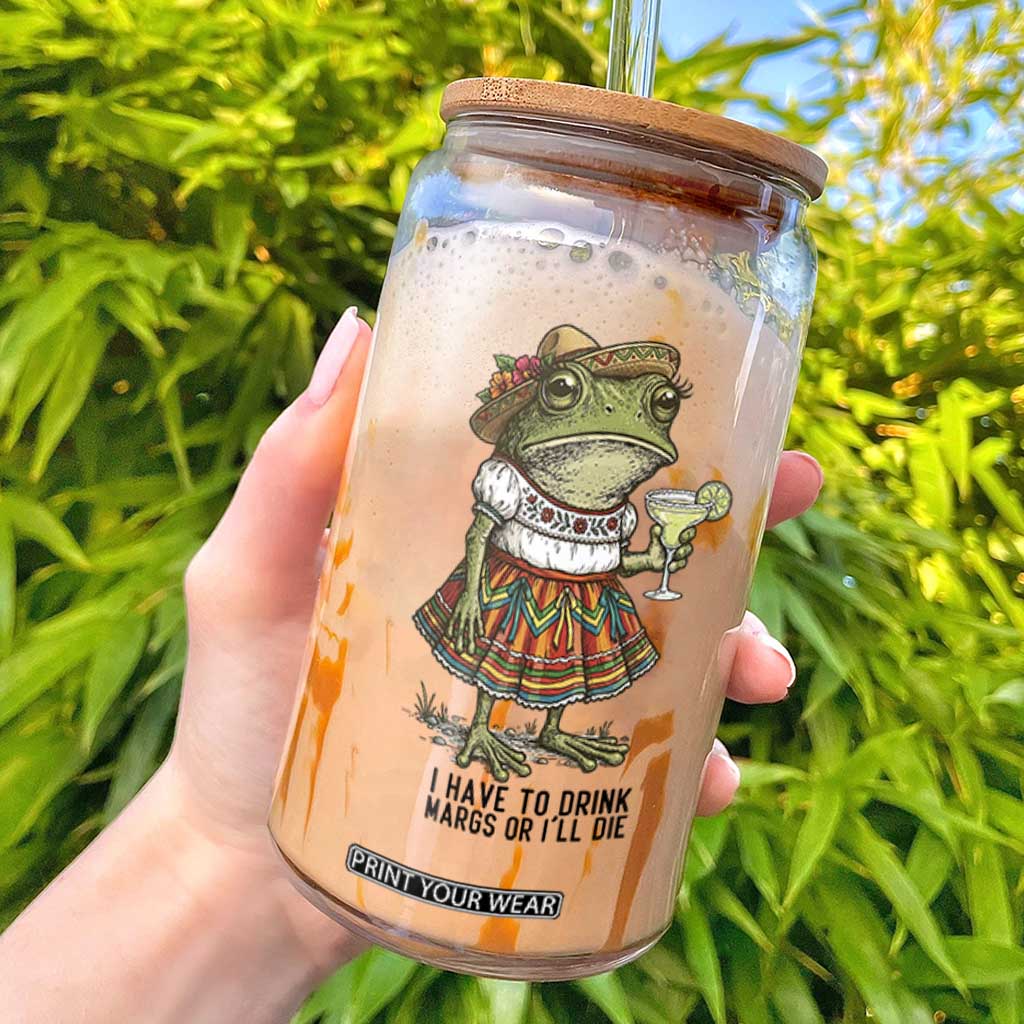 Funny Cinco De Mayo Frog Glass Can I Have To Drink Margs TS12 White Print Your Wear