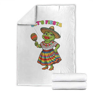 Funny Cinco De Mayo Sexy Frog Throw Blanket Lets Fiesta TS12 White Print Your Wear
