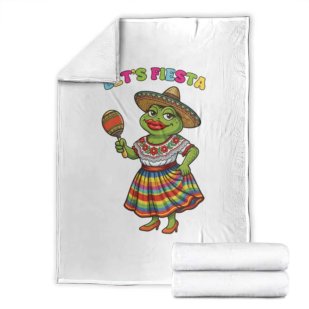 Funny Cinco De Mayo Sexy Frog Throw Blanket Lets Fiesta TS12 White Print Your Wear