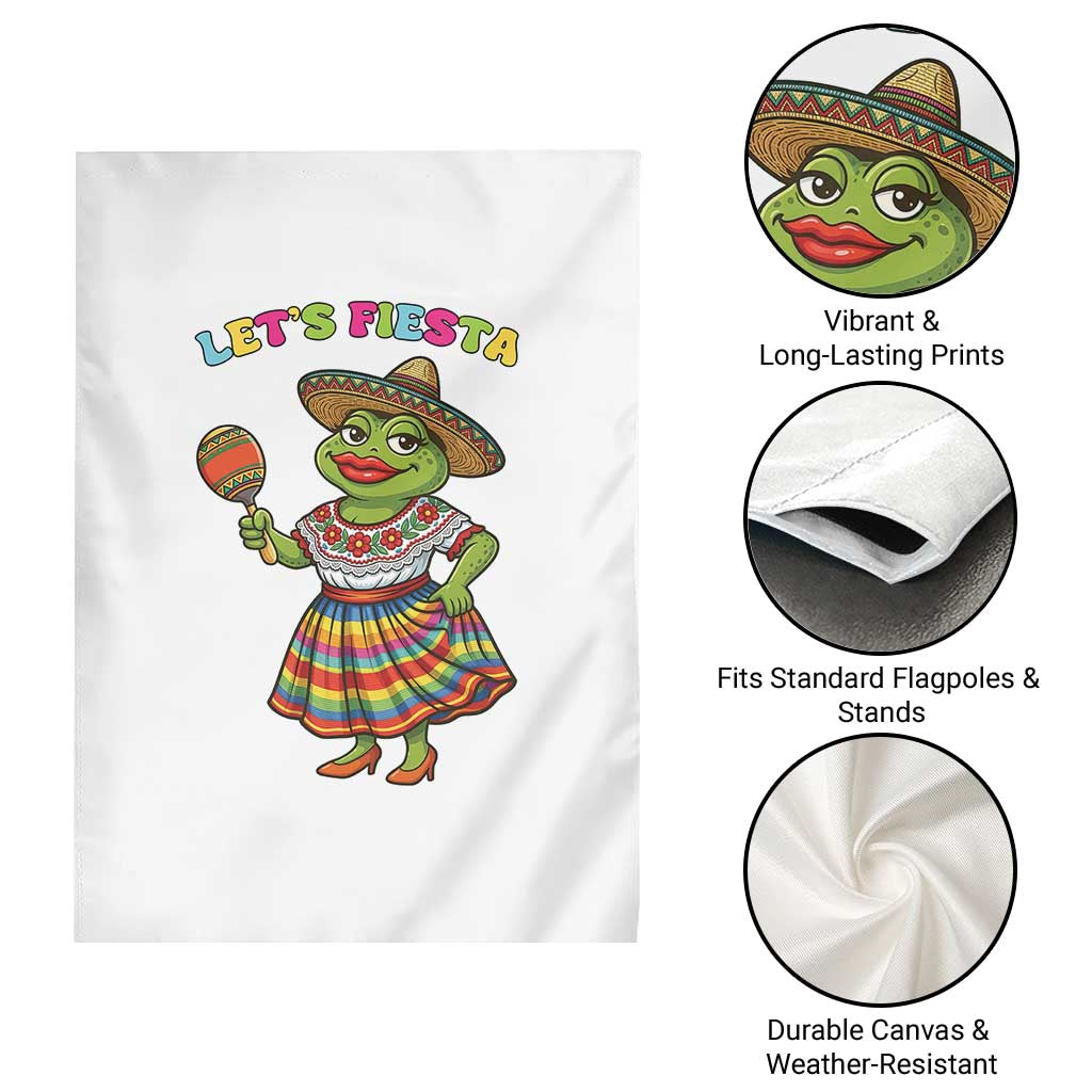 Funny Cinco De Mayo Sexy Frog Garden Flag Lets Fiesta TS12 Print Your Wear