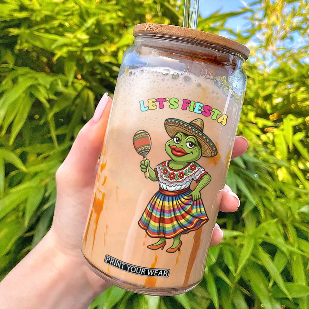 Funny Cinco De Mayo Sexy Frog Glass Can Lets Fiesta TS12 White Print Your Wear