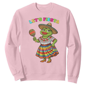 Funny Cinco De Mayo Sexy Frog Sweatshirt Lets Fiesta TS12 Light Pink Print Your Wear