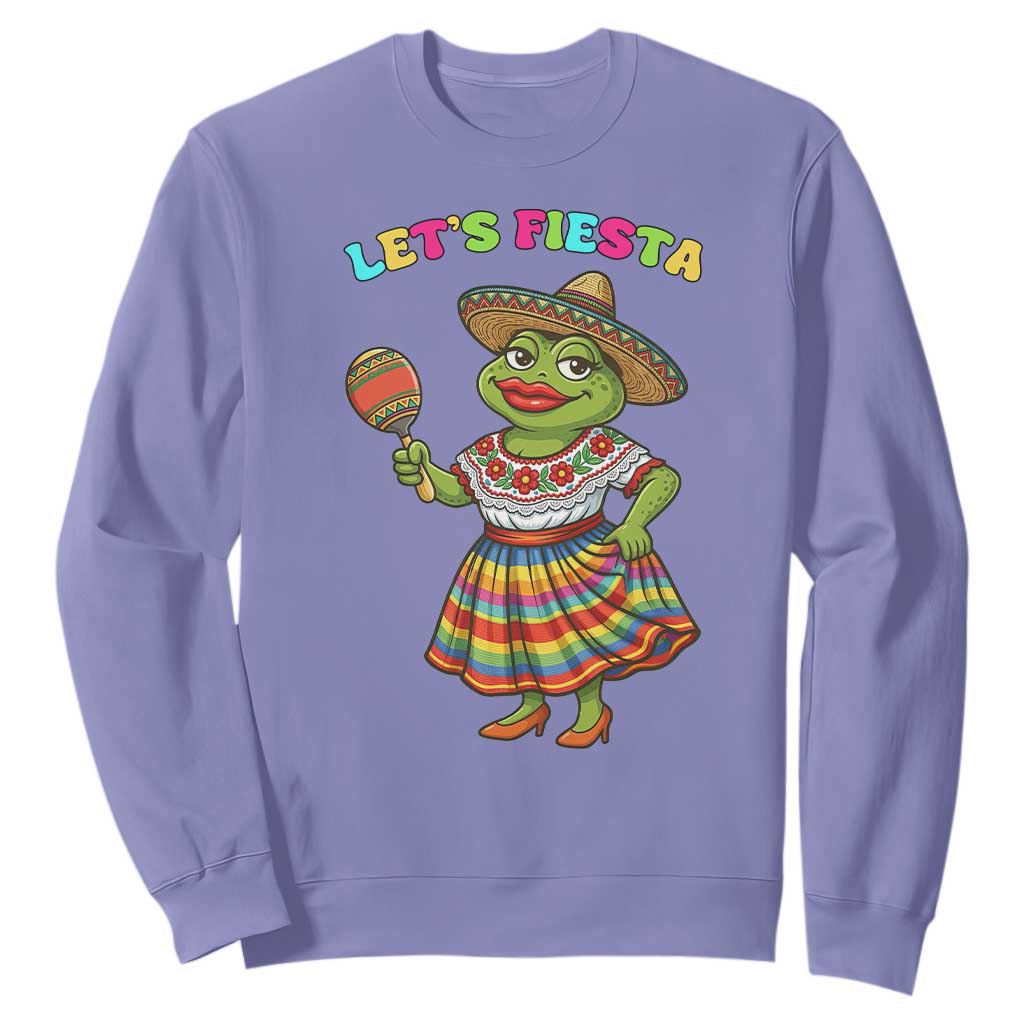 Funny Cinco De Mayo Sexy Frog Sweatshirt Lets Fiesta TS12 Violet Print Your Wear