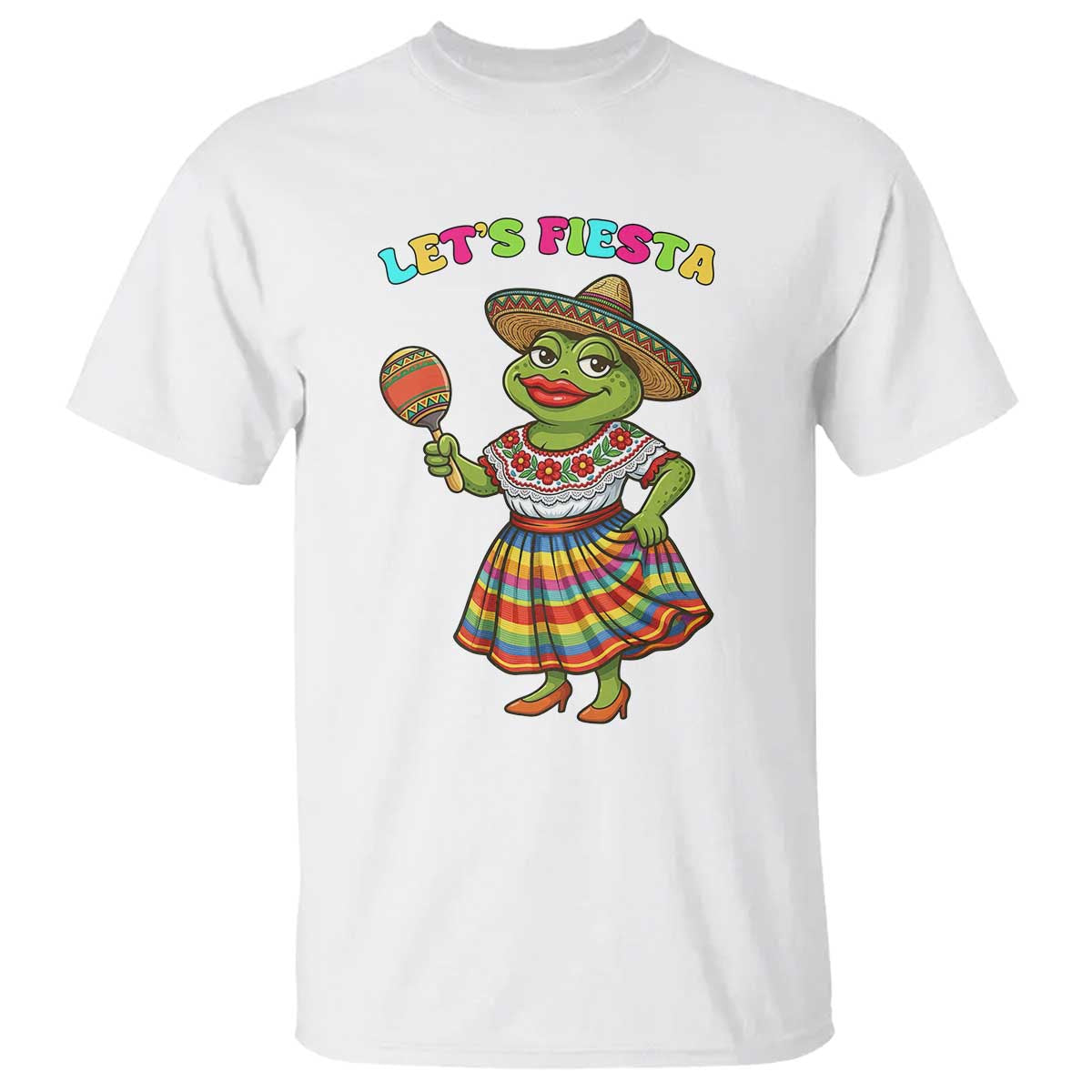 Funny Cinco De Mayo Sexy Frog T Shirt Lets Fiesta TS12 White Print Your Wear