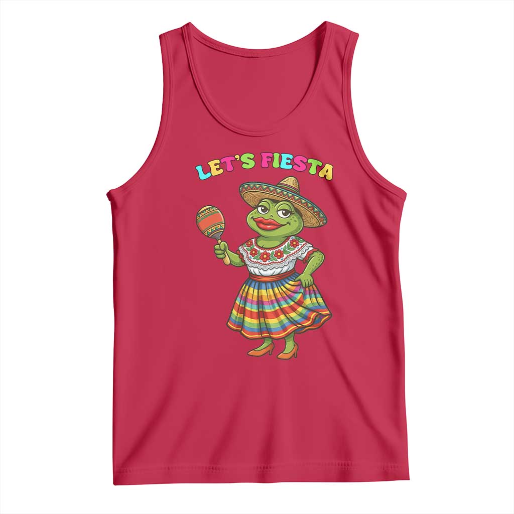 Funny Cinco De Mayo Sexy Frog Tank Top Lets Fiesta TS12 Red Print Your Wear