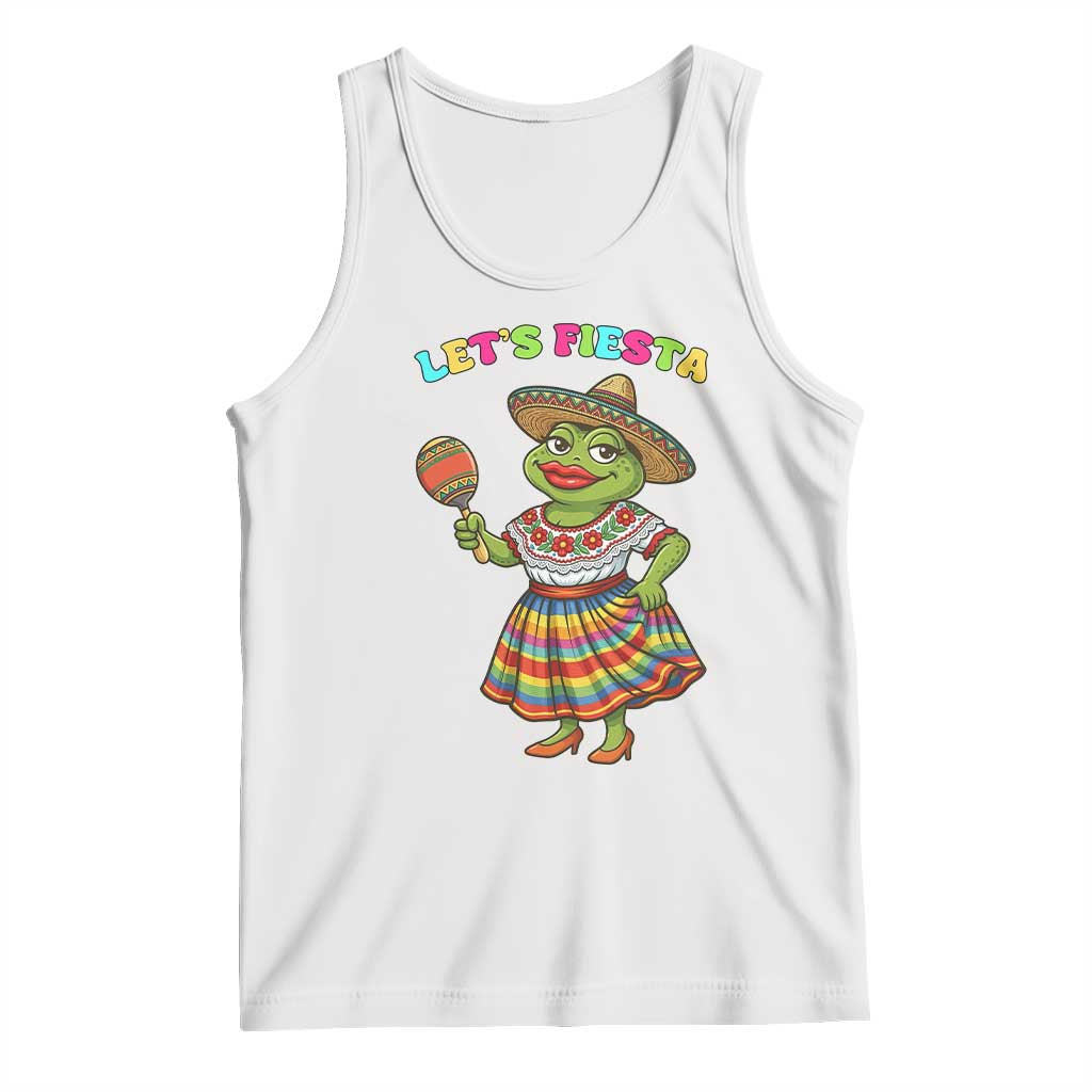 Funny Cinco De Mayo Sexy Frog Tank Top Lets Fiesta TS12 White Print Your Wear