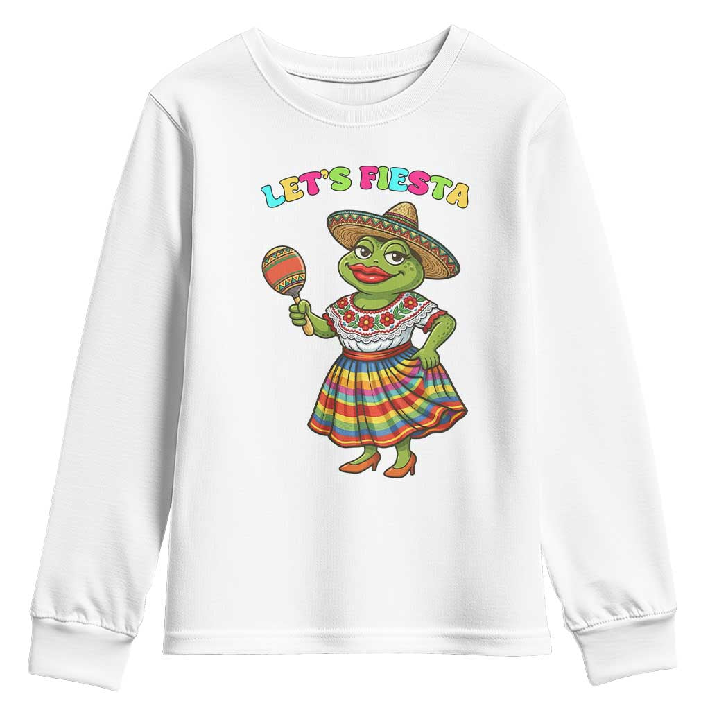 Funny Cinco De Mayo Sexy Frog Youth Sweatshirt Lets Fiesta TS12 White Print Your Wear