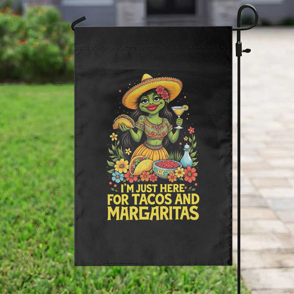 Funny Cinco De Mayo Frog Garden Flag Just Here For Tacos And Margaritas TS12 Print Your Wear