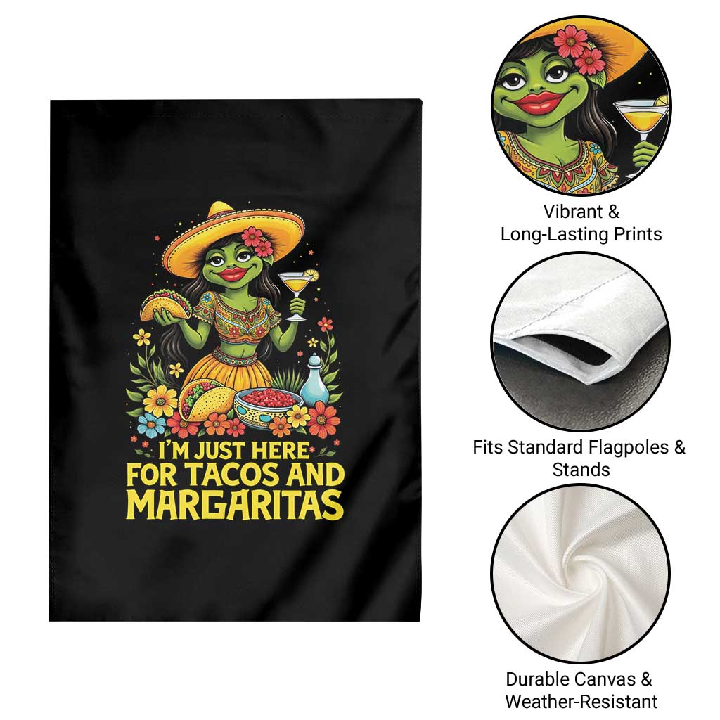 Funny Cinco De Mayo Frog Garden Flag Just Here For Tacos And Margaritas TS12 Print Your Wear