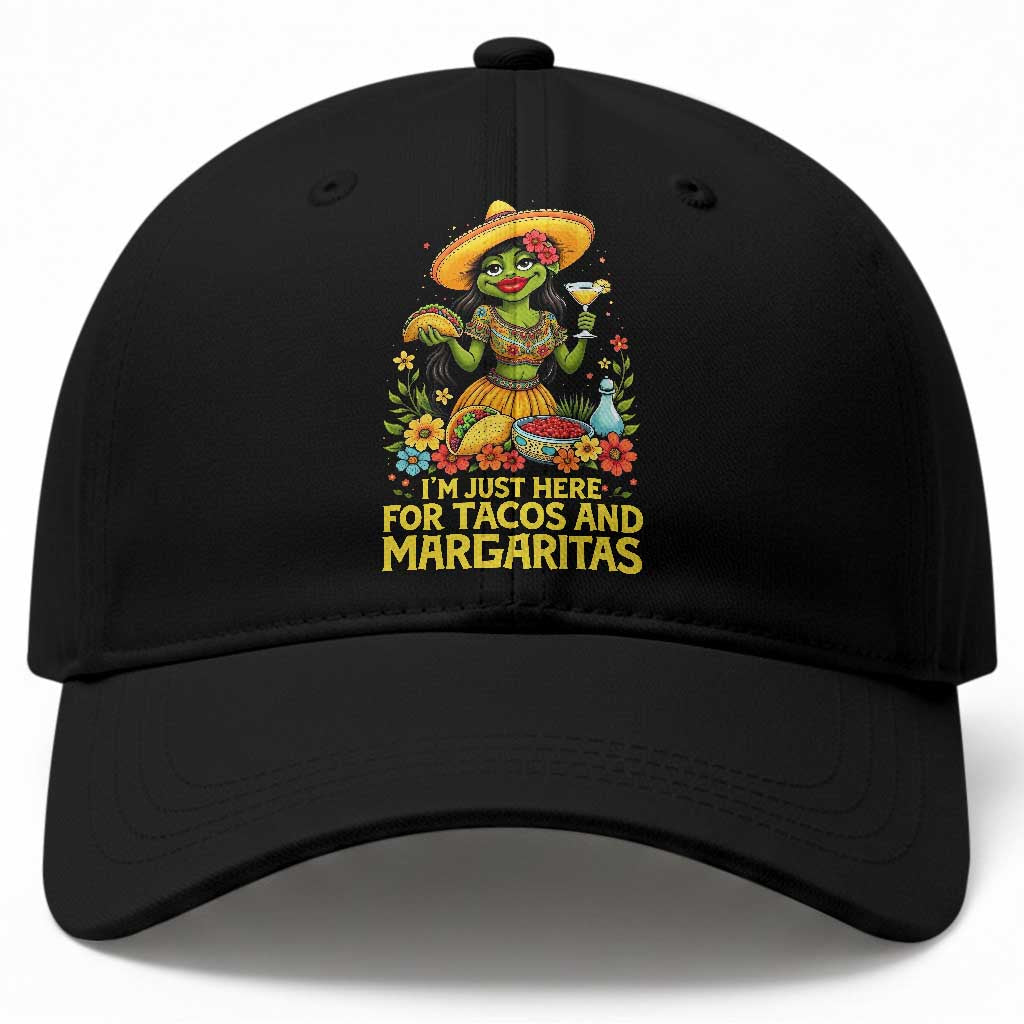 Funny Cinco De Mayo Frog Baseball Cap Just Here For Tacos And Margaritas TS12 Print Your Wear