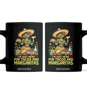 Funny Cinco De Mayo Frog Coffee Mug Just Here For Tacos And Margaritas TS12 Black Print Your Wear