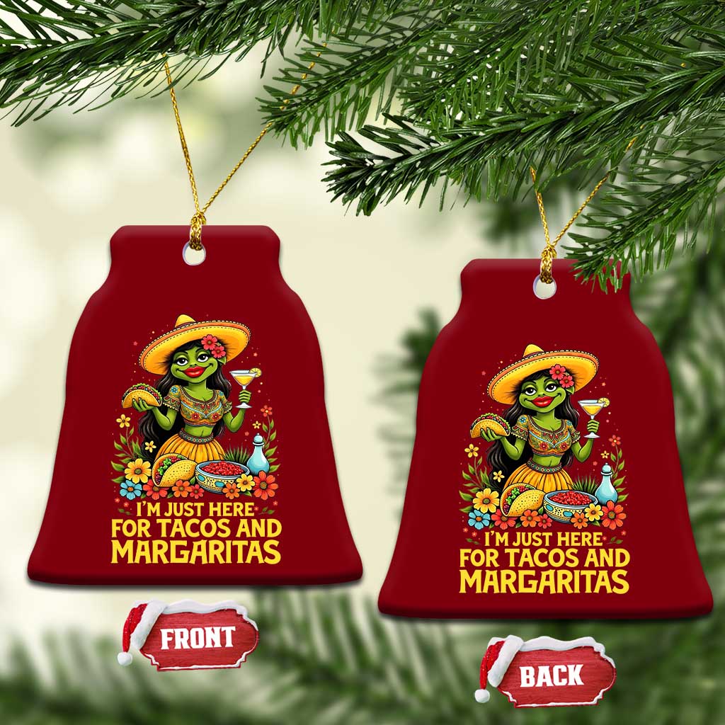 Funny Cinco De Mayo Frog Ceramic Ornament Just Here For Tacos And Margaritas TS12 Print Your Wear
