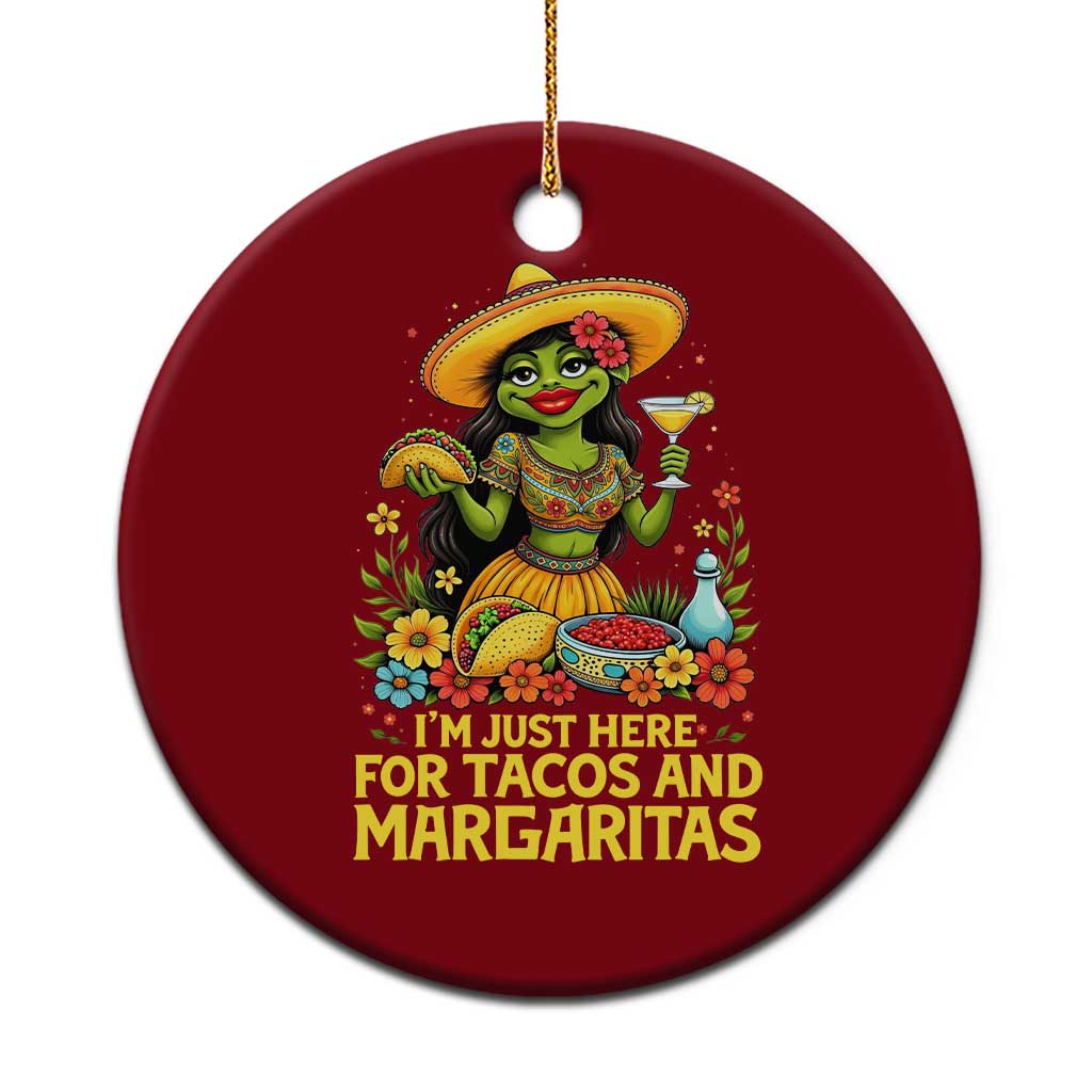 Funny Cinco De Mayo Frog Ceramic Ornament Just Here For Tacos And Margaritas TS12 1pc Red Print Your Wear