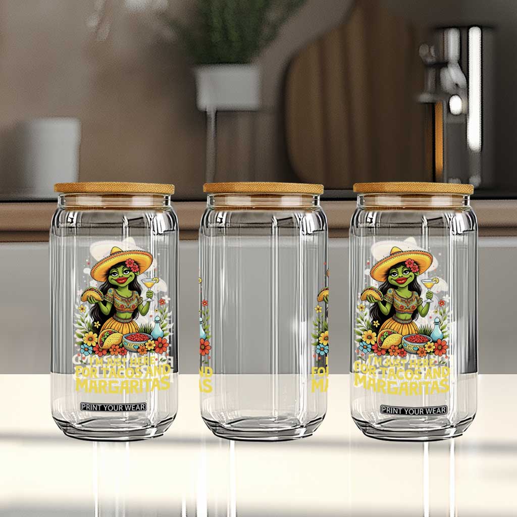 Funny Cinco De Mayo Frog Glass Can Just Here For Tacos And Margaritas TS12 Print Your Wear