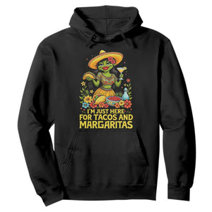 Funny Cinco De Mayo Frog Hoodie Just Here For Tacos And Margaritas TS12 Black Print Your Wear