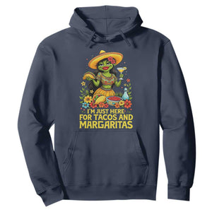 Funny Cinco De Mayo Frog Hoodie Just Here For Tacos And Margaritas TS12 Navy Print Your Wear