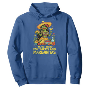 Funny Cinco De Mayo Frog Hoodie Just Here For Tacos And Margaritas TS12 Royal Blue Print Your Wear