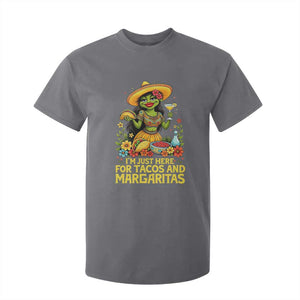 Funny Cinco De Mayo Frog T Shirt For Kid Just Here For Tacos And Margaritas TS12 Charcoal Print Your Wear