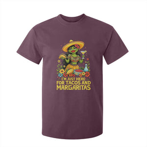 Funny Cinco De Mayo Frog T Shirt For Kid Just Here For Tacos And Margaritas TS12 Maroon Print Your Wear