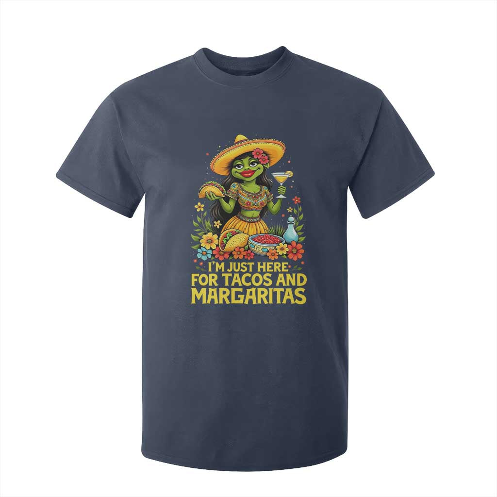 Funny Cinco De Mayo Frog T Shirt For Kid Just Here For Tacos And Margaritas TS12 Navy Print Your Wear