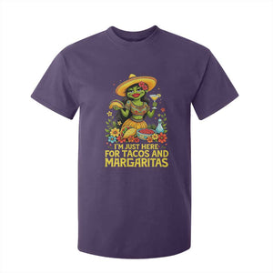 Funny Cinco De Mayo Frog T Shirt For Kid Just Here For Tacos And Margaritas TS12 Purple Print Your Wear