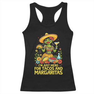 Funny Cinco De Mayo Frog Racerback Tank Top Just Here For Tacos And Margaritas TS12 Black Print Your Wear