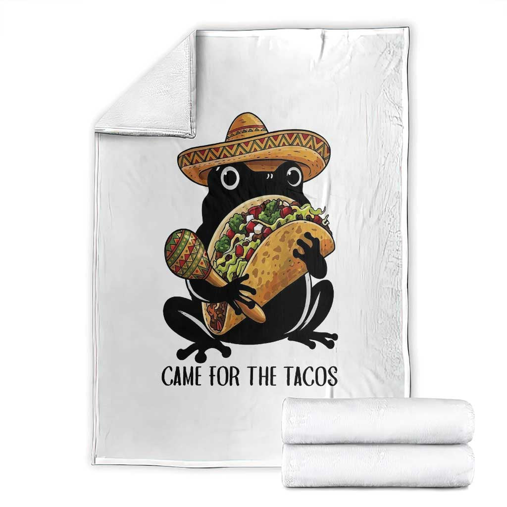 Grumpy Frog Cinco De Mayo Throw Blanket Came For The Tacos TS12 White Print Your Wear
